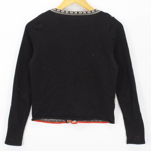 Vintage Promod Cardigan Sweater Women's Black Asymmetrical Long Sleeve Small S - Picture 6 of 8